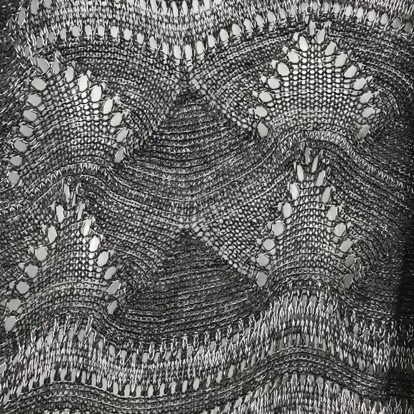 Soft Surroundings Long Line Cardigan Open Front Open Knit Gray Stripe Size Large - Picture 4 of 10